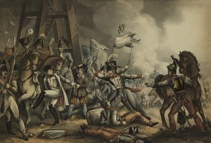 Sauve qui peut aneb Každý člověk sám za sebe, akvatinta od Thomase Sutherlanda (1785-1838), publikoval James Jenkins, 1. května 1816 (barevná akvatinta) od William Heath