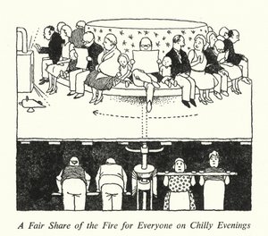 Spravedlivý podíl ohně pro každého za chladných večerů (litho) od William Heath Robinson