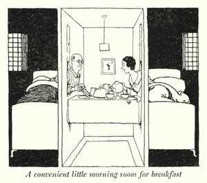 Pohodlná malá ranní místnost na snídani (litho) od William Heath Robinson