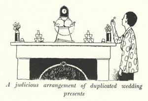 Rozumné uspořádání duplicitních svatebních darů (litho) od William Heath Robinson