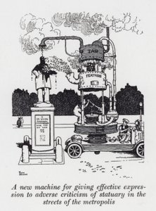 Nový stroj pro efektivní vyjádření nepříznivé kritiky soch v ulicích metropole (litho) od William Heath Robinson