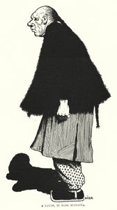 Krejčí, jménem Mustapha (rytina) od William Heath Robinson