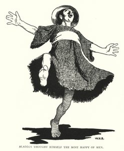 Aladdin se považoval za nejšťastnějšího z mužů (rytina) od William Heath Robinson