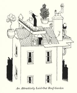 Atraktivně položená střešní zahrada (litho) od William Heath Robinson
