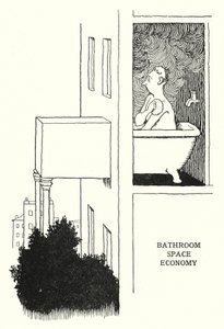 Koupelna Space Economy (litho) od William Heath Robinson