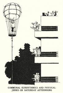 Komunální eurytmici a fyzické trháky v sobotu odpoledne (litho) od William Heath Robinson
