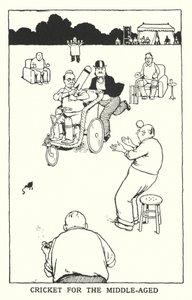 Kriket pro střední věk (litho) od William Heath Robinson