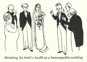 Pití zdraví nevěsty na homeopatické svatbě (litho) od William Heath Robinson