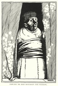 Domníval se, že si spletl okno (rytina) od William Heath Robinson