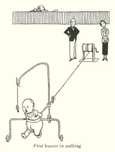 První lekce chůze (litho) od William Heath Robinson