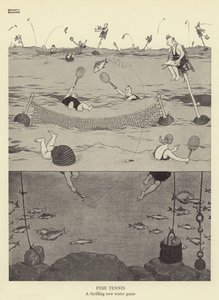 Fish Tennis, vzrušující nová vodní hra od William Heath Robinson