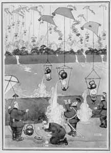 Flying Kettle Attack, from Some Frightful War Pictures, 1915 (tisk) od William Heath Robinson
