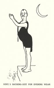 Pánské plavky na večerní nošení (litho) od William Heath Robinson