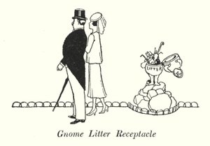 Nádoba na odpadky Gnome (litho) od William Heath Robinson