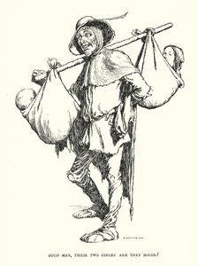 Dobrý člověče, tyto dvě dívky jsou služebné? (litho) od William Heath Robinson
