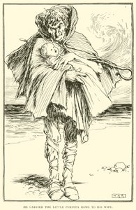Odnesl malou Perditu domů své ženě. od William Heath Robinson