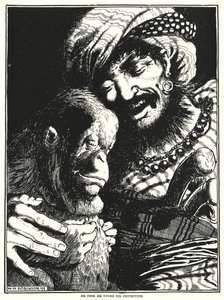 Vzal mě pod svou ochranu (rytina) od William Heath Robinson