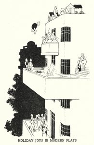 Prázdninové radosti v moderních bytech (litho) od William Heath Robinson