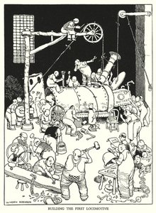 Ilustrace pro Railway Ribaldry od W Heatha Robinsona (litho) od William Heath Robinson