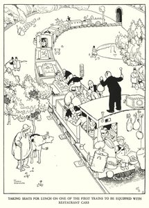 Ilustrace pro Railway Ribaldry od W Heatha Robinsona (litho) od William Heath Robinson