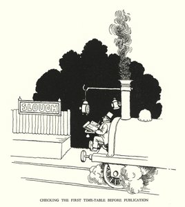 Ilustrace pro Railway Ribaldry od W Heatha Robinsona (litho) od William Heath Robinson