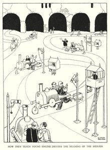Ilustrace pro Railway Ribaldry od W Heatha Robinsona (litho) od William Heath Robinson