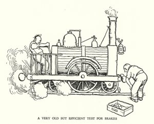 Ilustrace pro Railway Ribaldry od W Heatha Robinsona (litho) od William Heath Robinson