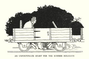 Ilustrace pro Railway Ribaldry od W Heatha Robinsona (litho) od William Heath Robinson