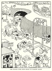 Ilustrace pro Railway Ribaldry od W Heatha Robinsona (litho) od William Heath Robinson