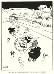 Ilustrace pro Railway Ribaldry od W Heatha Robinsona (litho) od William Heath Robinson