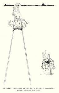 Ilustrace pro Railway Ribaldry od W Heatha Robinsona (litho) od William Heath Robinson