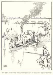 Ilustrace pro Railway Ribaldry od W Heatha Robinsona (litho) od William Heath Robinson