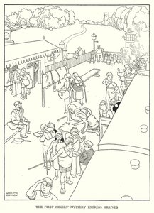 Ilustrace pro Railway Ribaldry od W Heatha Robinsona (litho) od William Heath Robinson