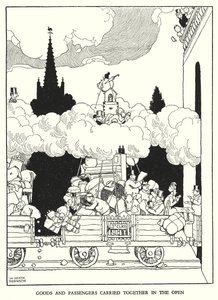 Ilustrace pro Railway Ribaldry od W Heatha Robinsona (litho) od William Heath Robinson