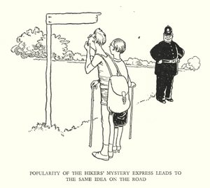 Ilustrace pro Railway Ribaldry od W Heatha Robinsona (litho) od William Heath Robinson