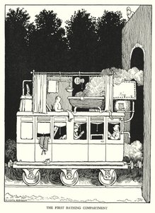 Ilustrace pro Railway Ribaldry od W Heatha Robinsona (litho) od William Heath Robinson