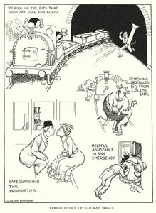 Ilustrace pro Railway Ribaldry od W Heatha Robinsona (litho) od William Heath Robinson