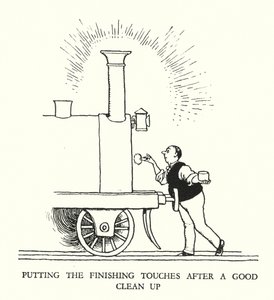 Ilustrace pro Railway Ribaldry od W Heatha Robinsona (litho) od William Heath Robinson