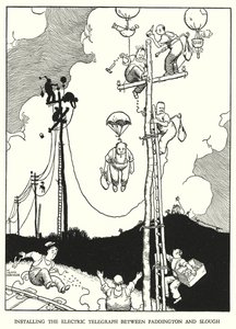 Ilustrace pro Railway Ribaldry od W Heatha Robinsona (litho) od William Heath Robinson