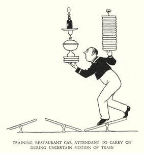 Ilustrace pro Railway Ribaldry od W Heatha Robinsona (litho) od William Heath Robinson