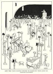Ilustrace pro Railway Ribaldry od W Heatha Robinsona (litho) od William Heath Robinson