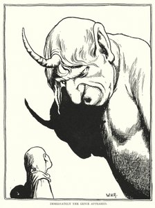 Okamžitě se objevil džin (rytina) od William Heath Robinson