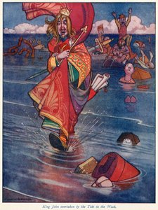 Krále Jana dostihl příliv v moři od William Heath Robinson