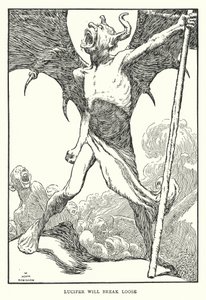 Lucifer se uvolní (litho) od William Heath Robinson