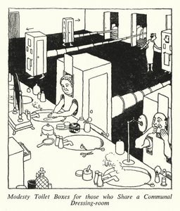 Modesty WC boxy pro ty, kteří sdílejí společnou šatnu (litho) od William Heath Robinson