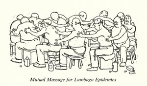 Vzájemná masáž pro epidemie Lumbago (litho) od William Heath Robinson