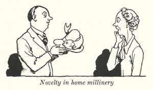 Novinka v domácím kloboučnictví (litho) od William Heath Robinson