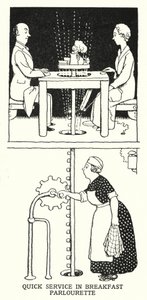 Rychlý servis ve snídaňové jídelně (litho) od William Heath Robinson