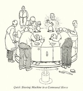 Rychlý holicí strojek ve společné domácnosti (litho) od William Heath Robinson