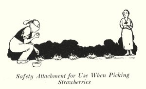 Bezpečnostní nástavec pro použití při sběru jahod (litho) od William Heath Robinson